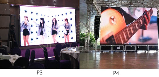 室内LED显示屏P3和P4成效对比