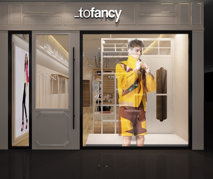 J9.COM智慧显示屏门店橱窗LED通明屏展示