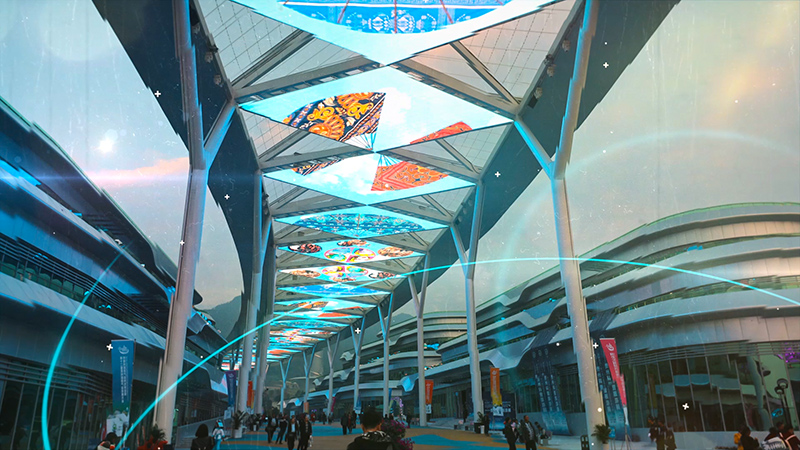 贵州天文幼镇贸易街通明天幕屏项目